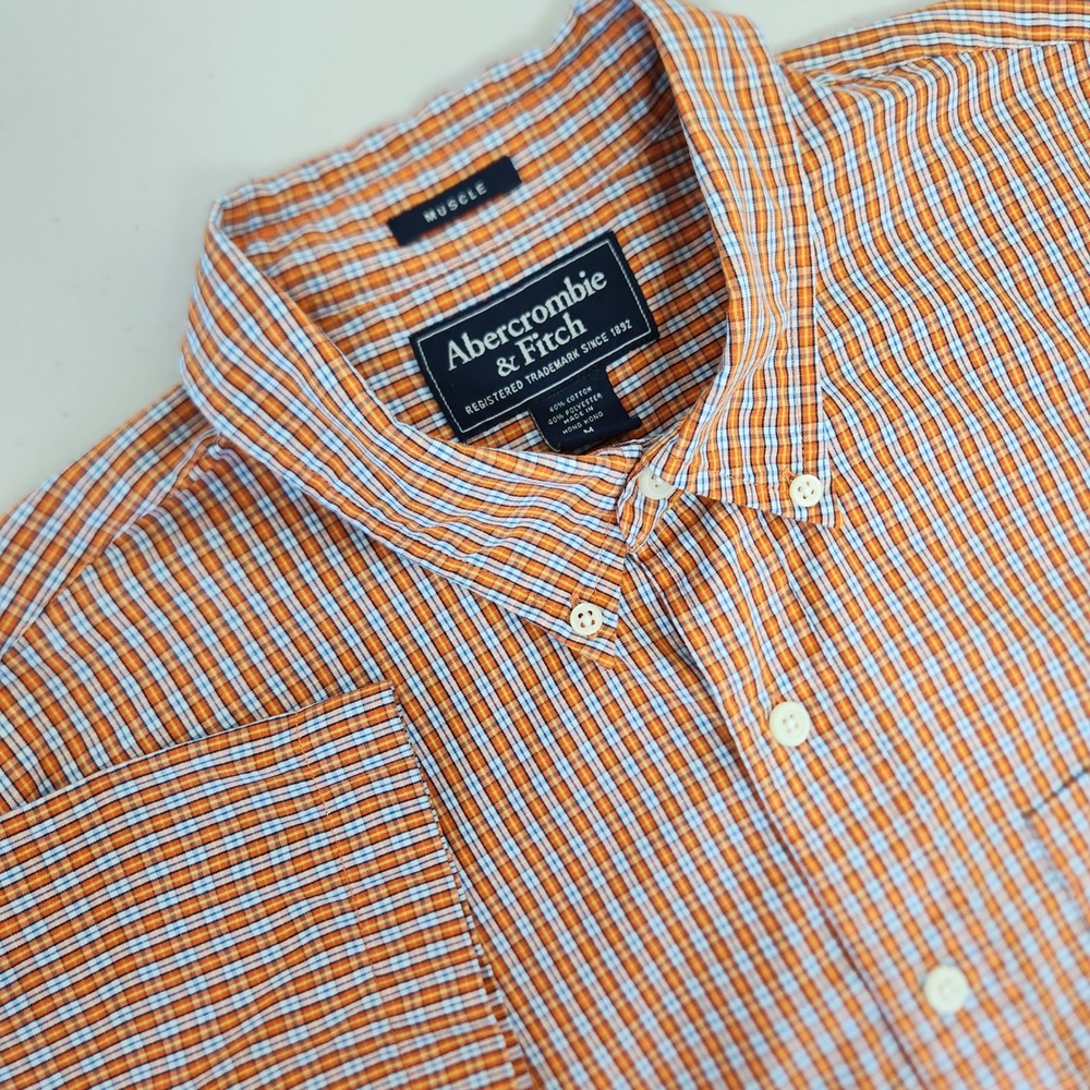 Abercrombie & Fitch Short-Sleeve Button Down Check Shirt Hong Kong 90s Vintage